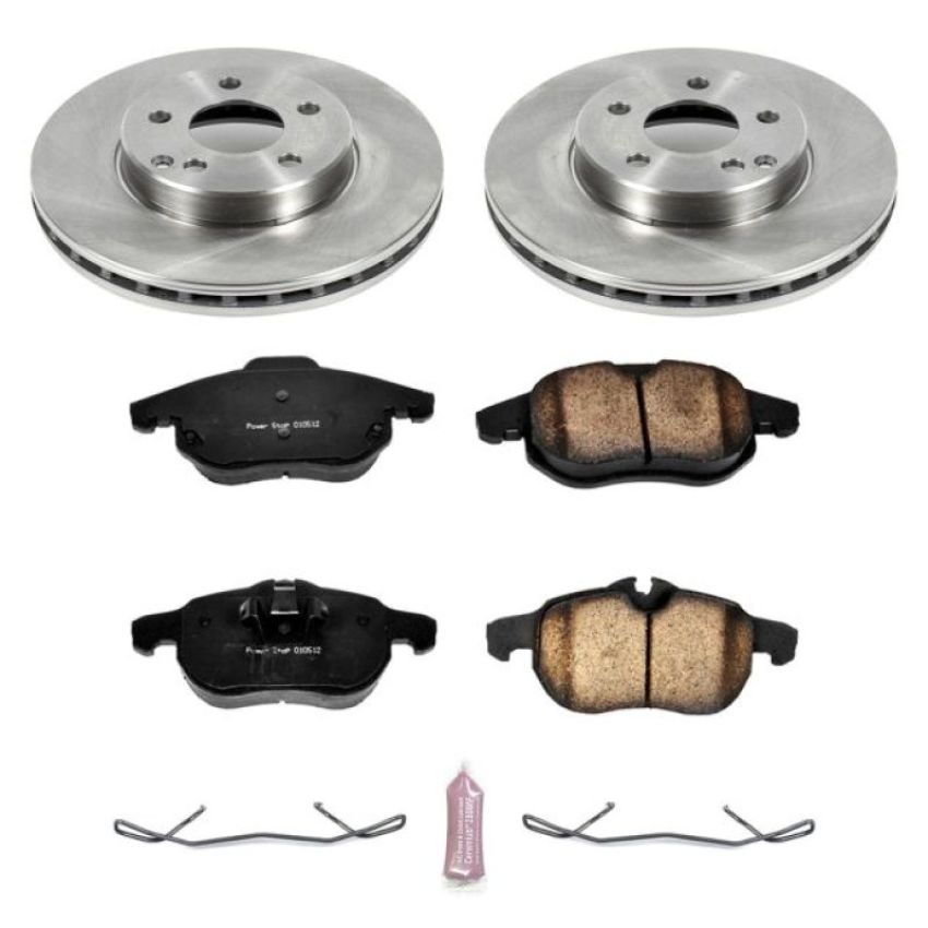 PowerStop KOE981 OE Stock Replacement Low-Dust Ceramic Brake Pad and Rotor Kit