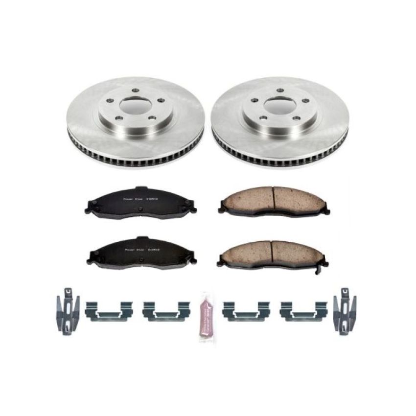 PowerStop KOE1547 OE Stock Replacement Low-Dust Ceramic Brake Pad and Rotor Kit