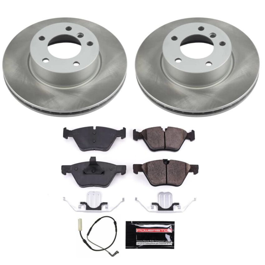 PowerStop SC4590 Semi-Coated Rotor and Low-Dust Ceramic Brake Pad Kit