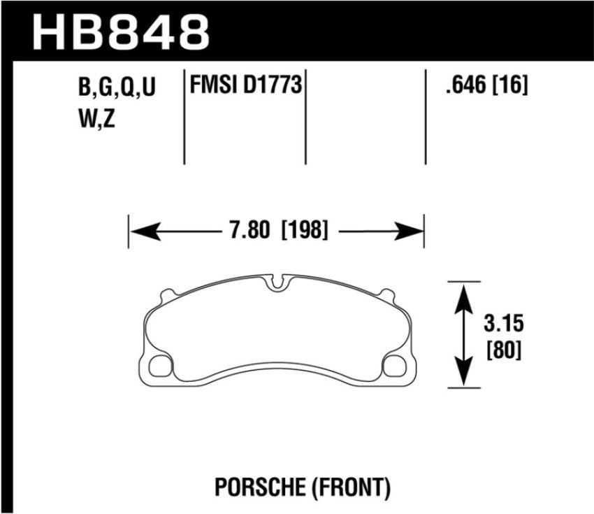 Hawk Performance HB848Z.646 Performance Ceramic Disc Brake Pad