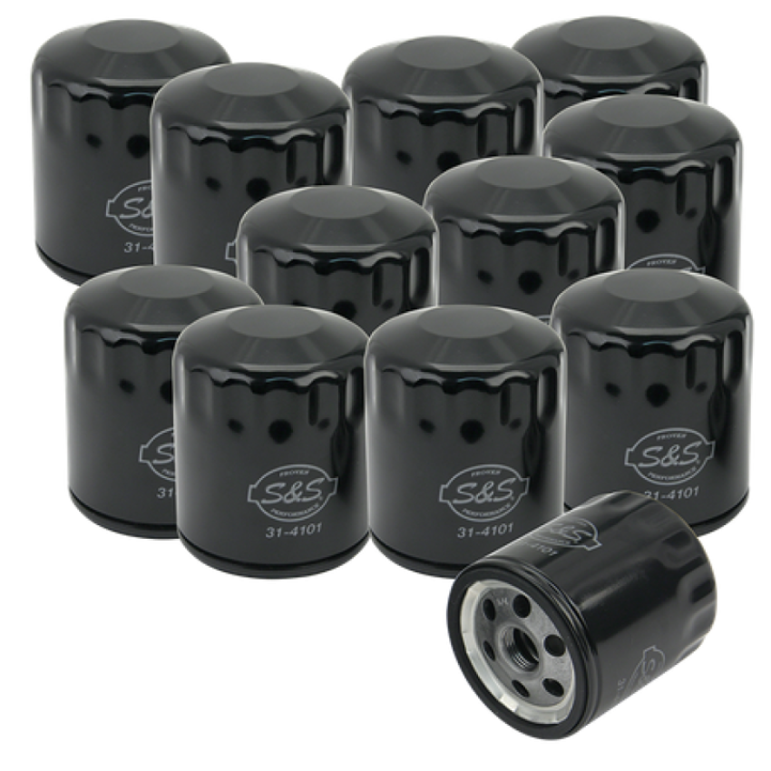 S&S Cycle 310-0239 Sportster/Evolution Models Black Oil Filters - 12 Pack