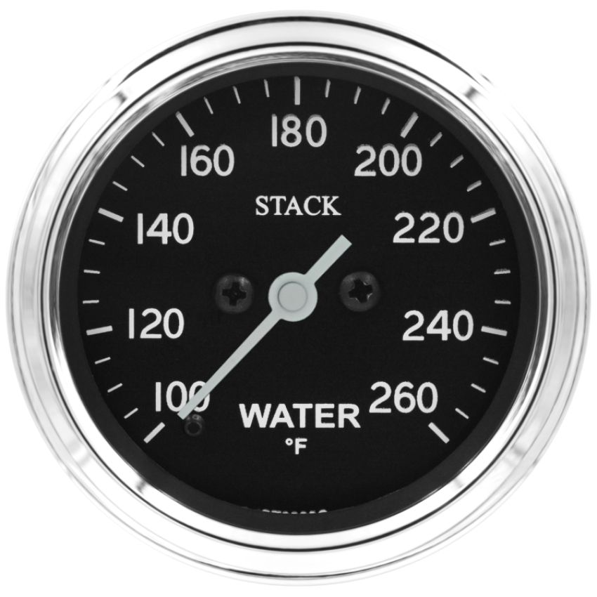 AutoMeter ST3308C Stack 52mm 100-260 Deg F 1/8in NPTF Male Pro Stepper Motor Water Temp Gauge - Classic