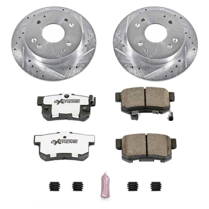 PowerStop K1244-26 Z26 Street Performance Ceramic Brake Pad and Drilled & Slotted Rotor Kit