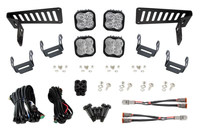 Diode Dynamics DD6554 18-21 Jeep JL Wrangler/Gladiator SS3 Cowl LED Bracket Kit - White Pro