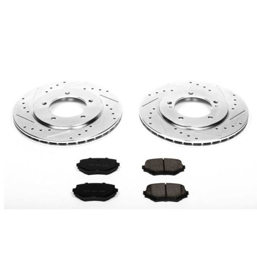PowerStop K5109 Z23 Daily Driver Carbon-Fiber Ceramic Brake Pad and Drilled & Slotted Rotor Kit