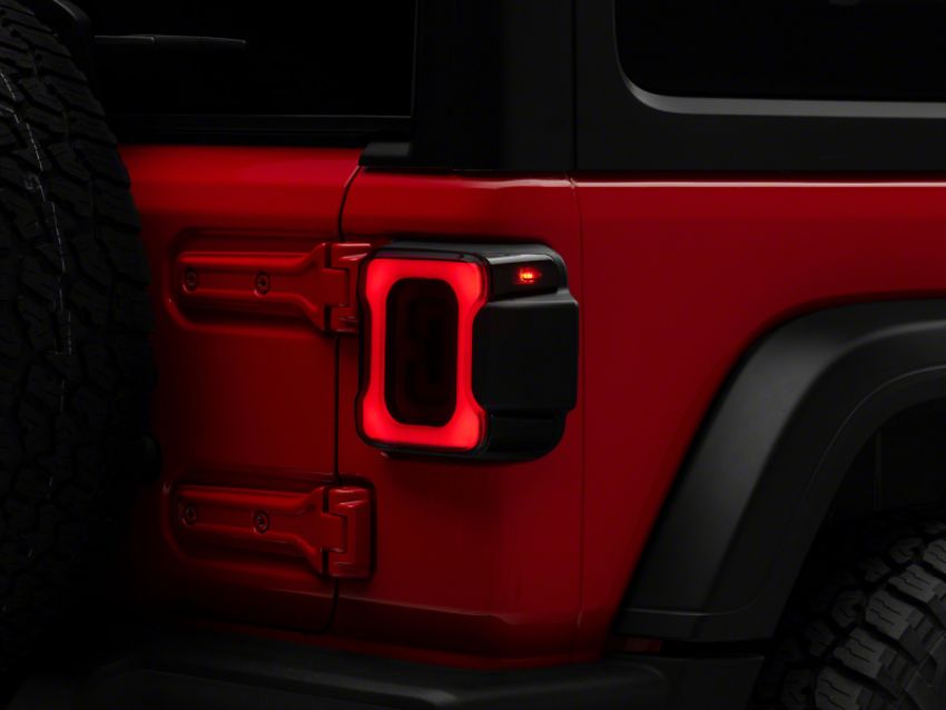 Raxiom J164243-JL 18-23 Jeep Wrangler JL Axial Series Carver LED Tail Lights- Blk Housing (Smoked Lens)