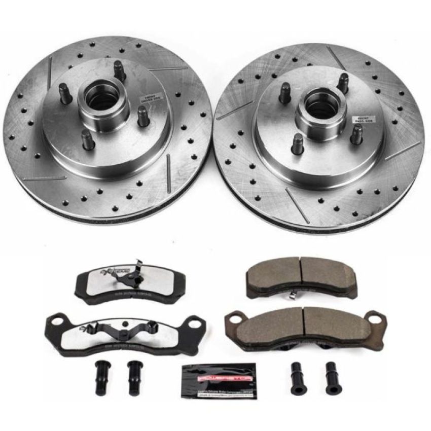 PowerStop K1279-26 Z26 Street Performance Ceramic Brake Pad and Drilled & Slotted Rotor Kit