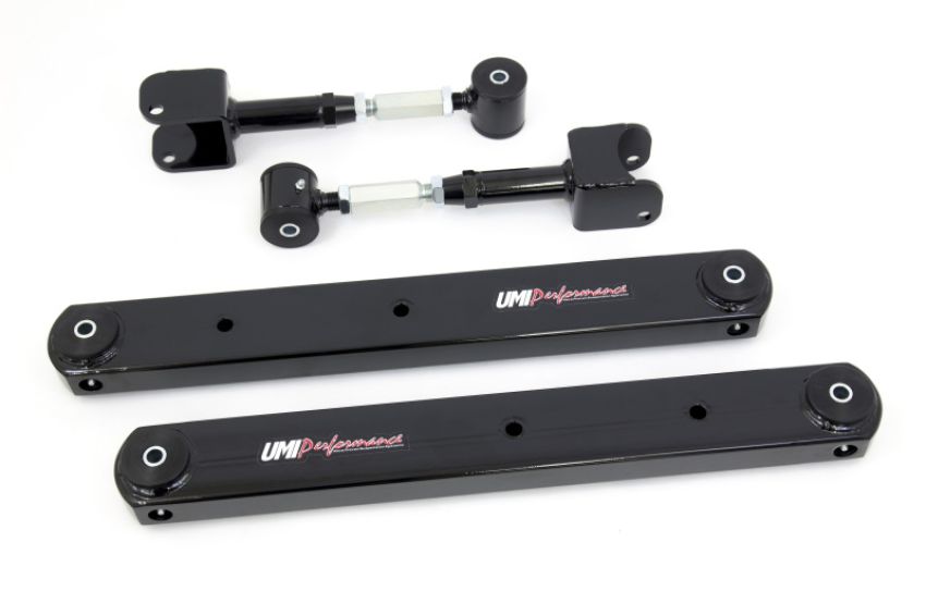 UMI Performance 402126-B 64-67 GM A-Body Rear Control Arm Kit Fully Boxed Lowers Adjustable Uppers