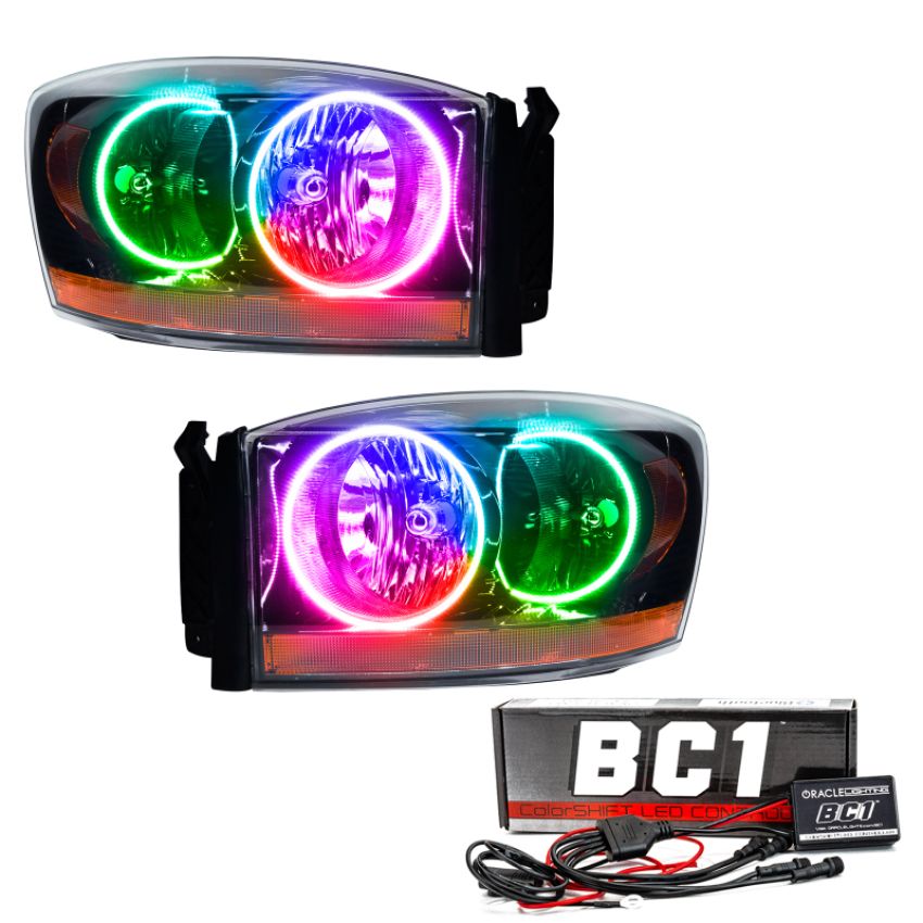 Oracle Lighting 7033-335 2006 Dodge Ram Pre-Assembled LED Halo Headlights - (Black Housing)