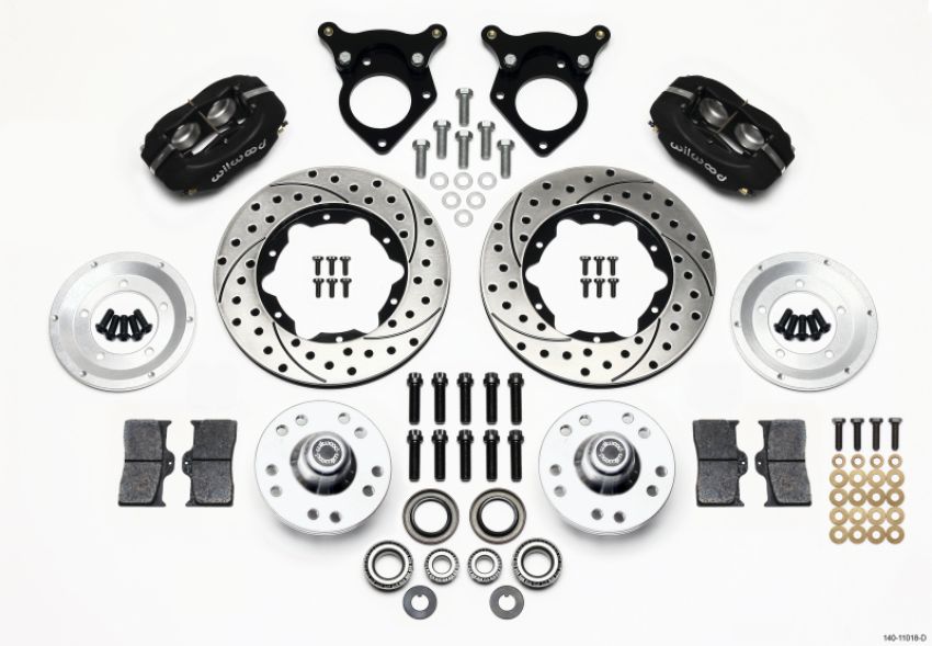 Wilwood 140-11018-D Forged Dynalite Front Kit 11.00in Drilled 87-93 Mustang 5 Lug