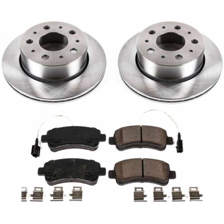 PowerStop KOE7313 OE Stock Replacement Low-Dust Ceramic Brake Pad and Rotor Kit