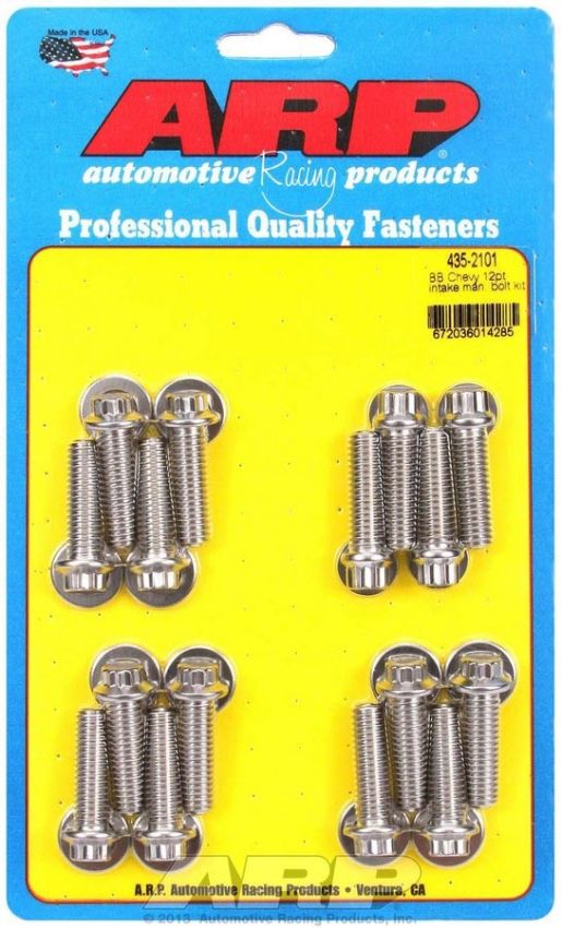 ARP ARP435-2101 BBC S/S Intake Bolt Kit 12pt.