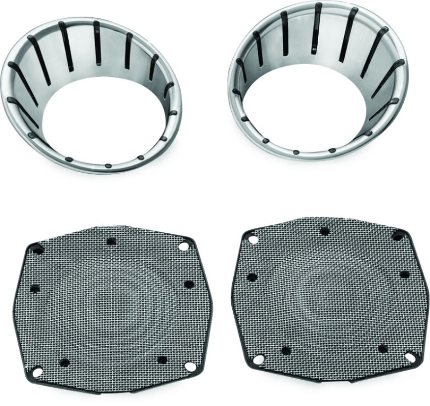 Kuryakyn 7287 LED Speaker Bezels 96-13 Touring Models Chrome