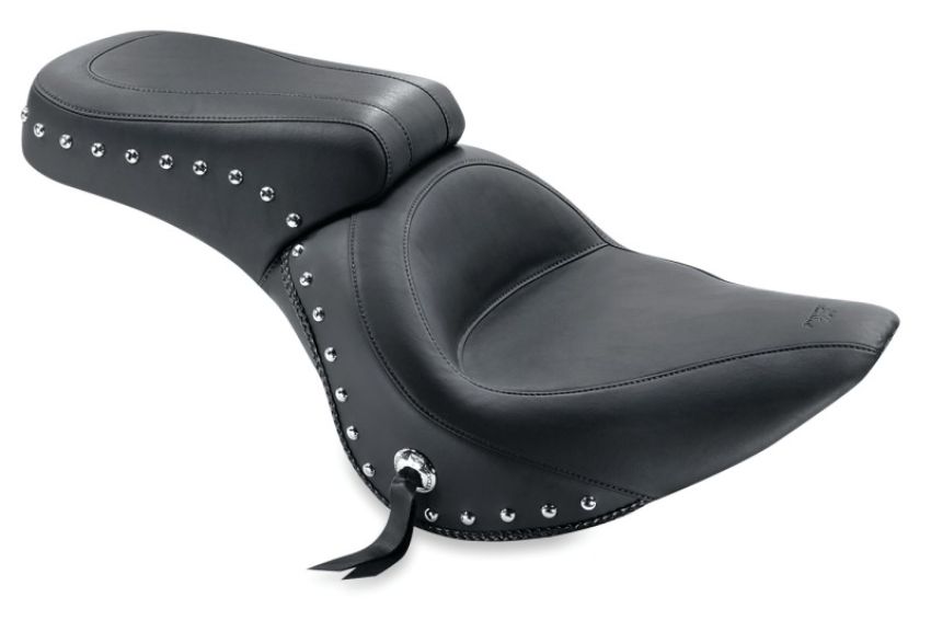 Mustang Motorcycle 76401 Mustang 06-17 Harley Softail Wide Tire (200mm) Standard Touring 1PC Seat w/Studs - Black