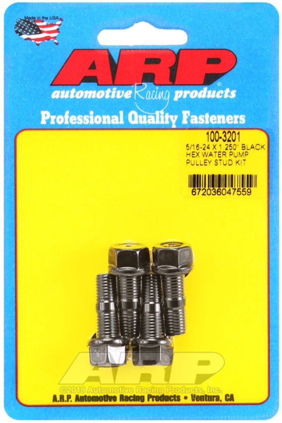ARP 100-3201 5/16-24 X 1.250 Black Hex Water Pump Pulley Stud Kit