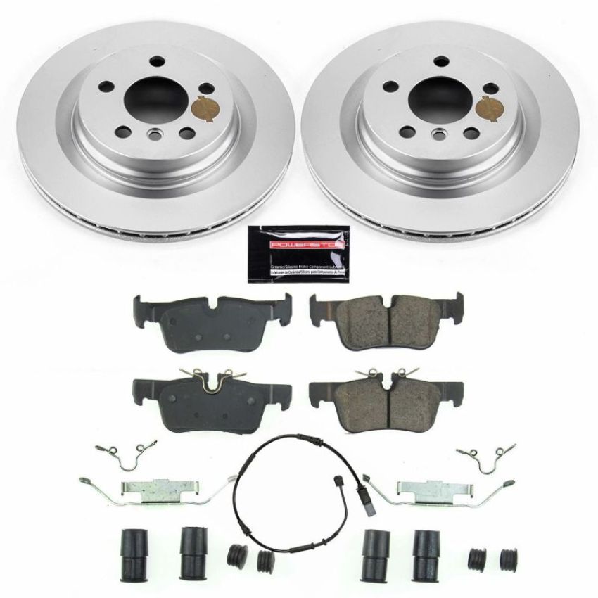 PowerStop CRK7899 Genuine Geomet Coated Rotor and Carbon-Fiber Ceramic Brake Pad Kit
