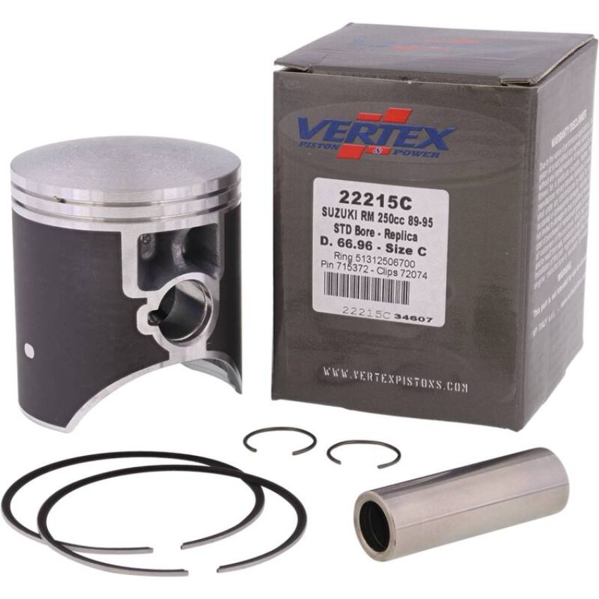 Vertex Pistons 22215C Vertex Piston 89-95 Suzuki RM 250 250cc Cast Replica Piston Kit