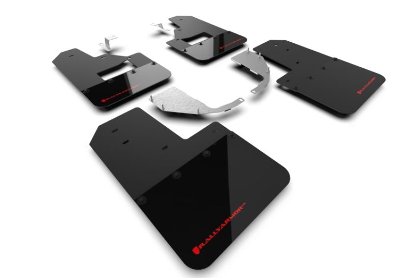 Rally Armor MF85-RB-ST-RD Black Mud Flap/Red Logo