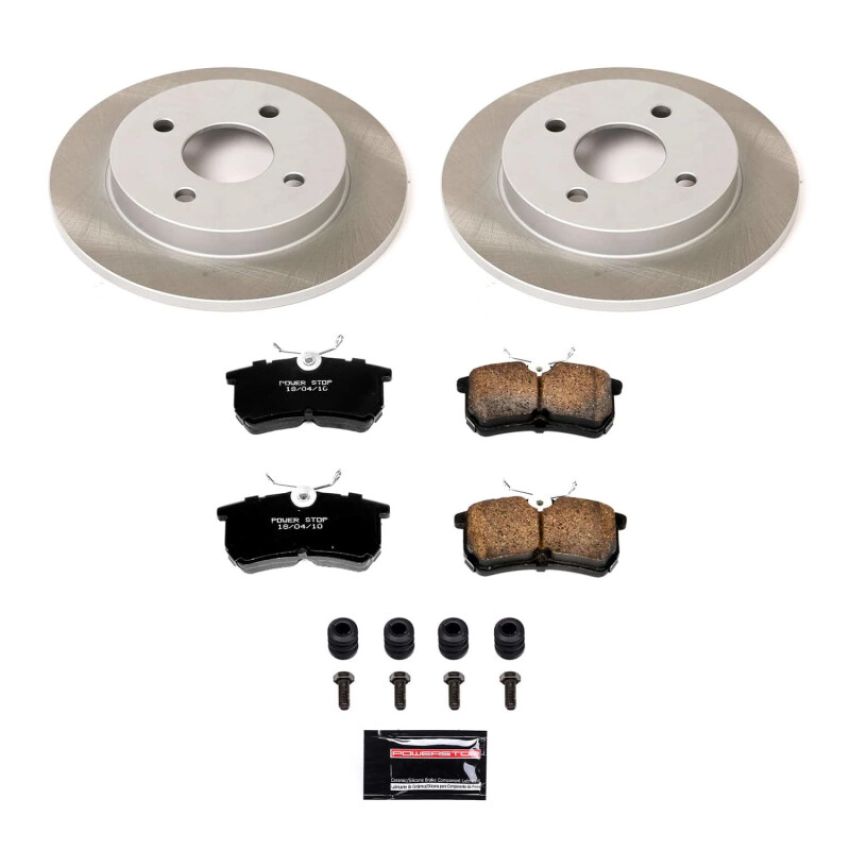 PowerStop SC1363 Semi-Coated Rotor and Low-Dust Ceramic Brake Pad Kit