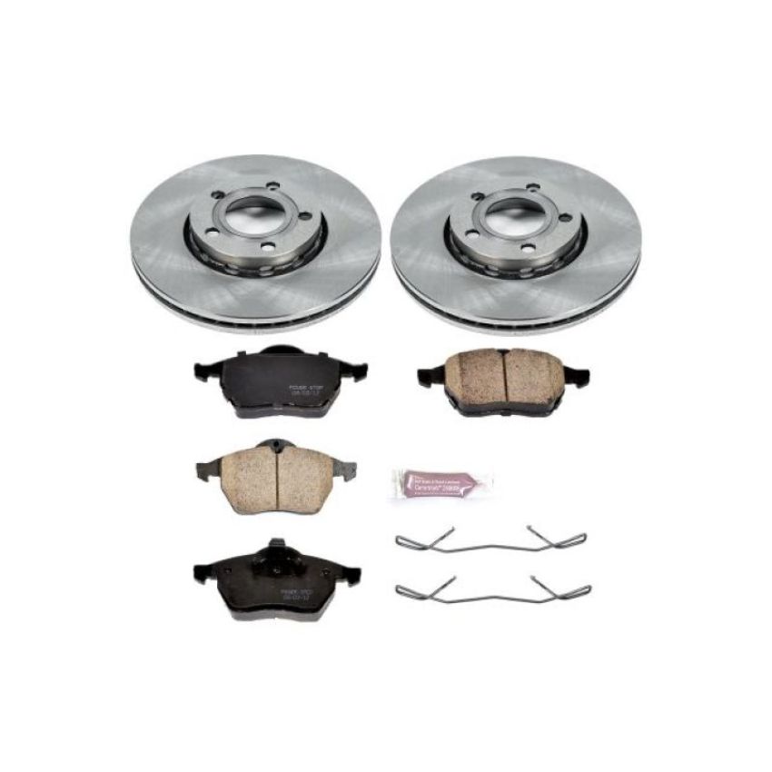 PowerStop KOE3103 OE Stock Replacement Low-Dust Ceramic Brake Pad and Rotor Kit