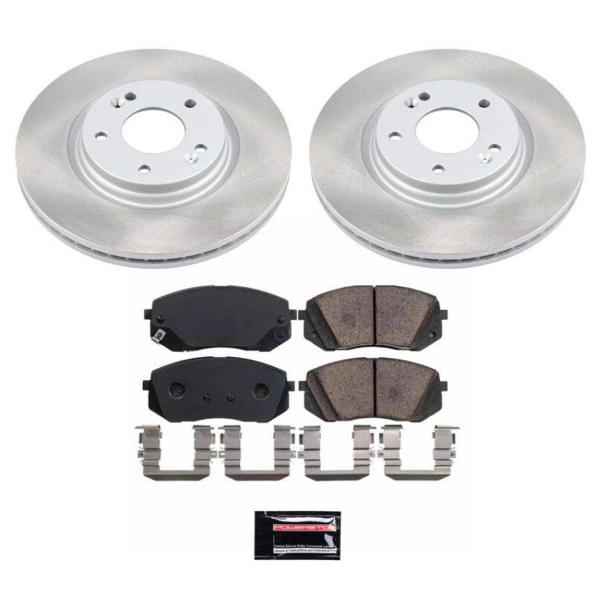 PowerStop SC7353 Semi-Coated Rotor and Low-Dust Ceramic Brake Pad Kit