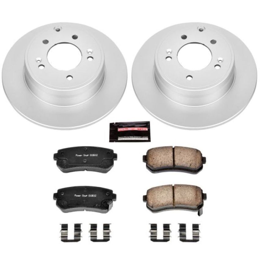 PowerStop CRK6936 Genuine Geomet Coated Rotor and Low-Dust Ceramic Brake Pad Kit