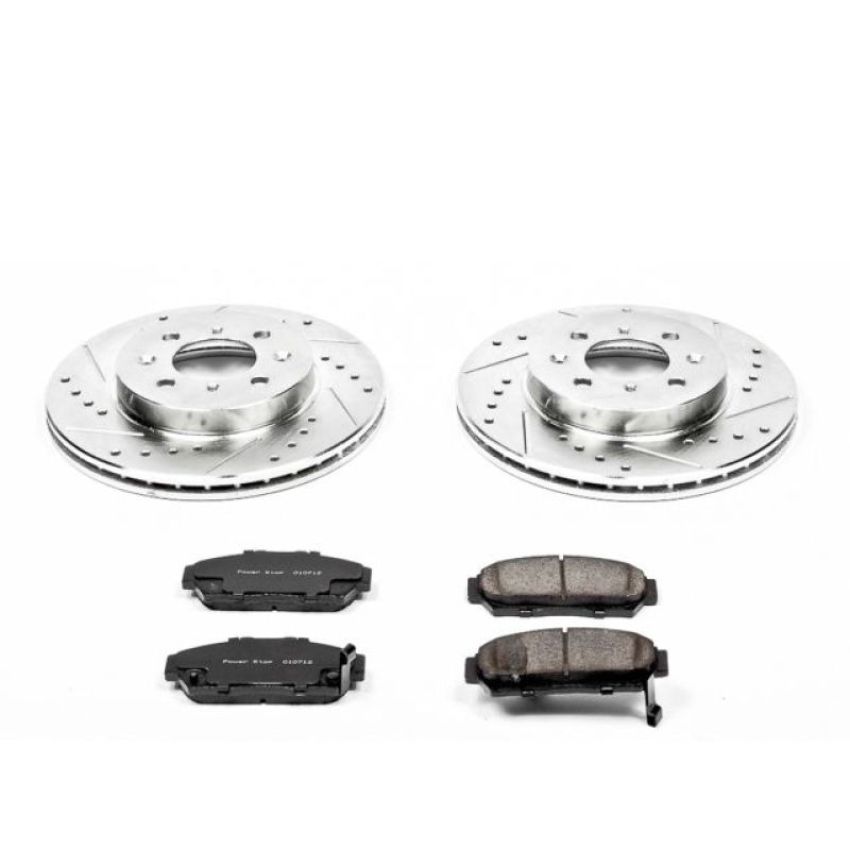 PowerStop K692 Z23 Daily Driver Carbon-Fiber Ceramic Brake Pad and Drilled & Slotted Rotor Kit