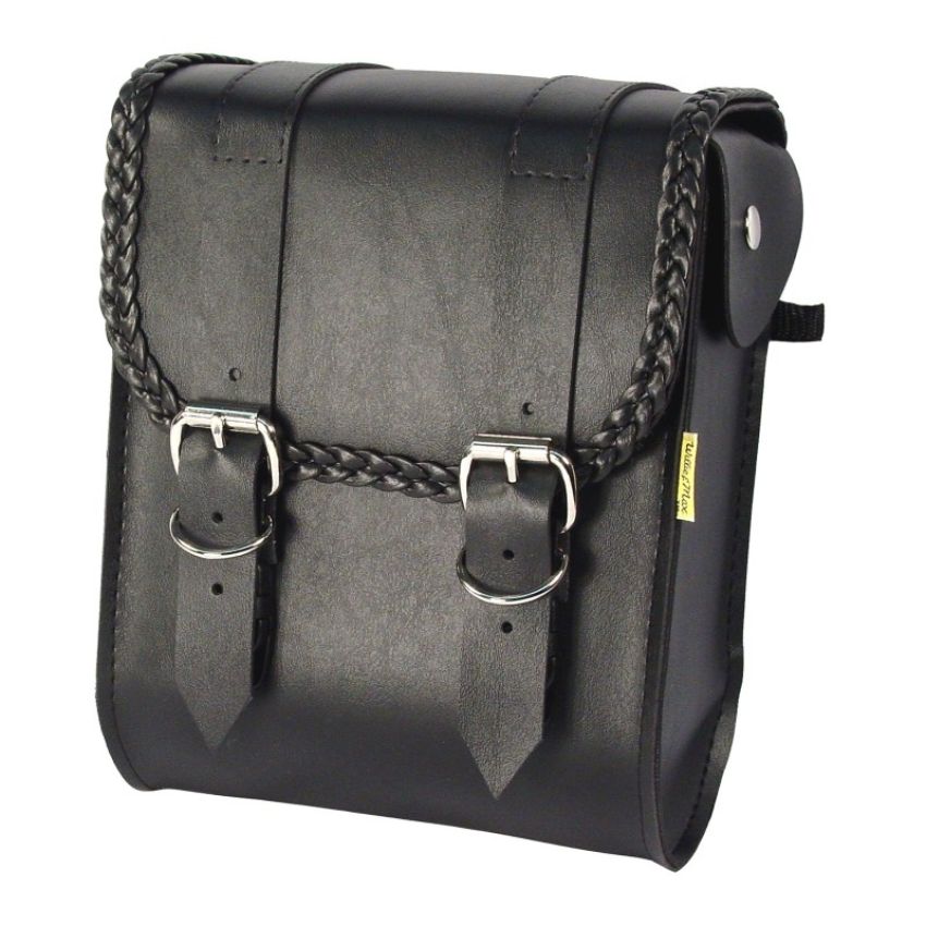 Willie & Max 58481-20 Universal Braided Sissy Bar Bag (8 in L x 10 in W x 4.5 in H) - Black