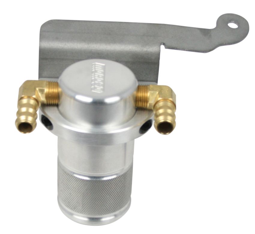 Moroso 85628 11-14 Ford Mustang GT Air/Oil Separator Catch Can - Small Body - Billet Aluminum