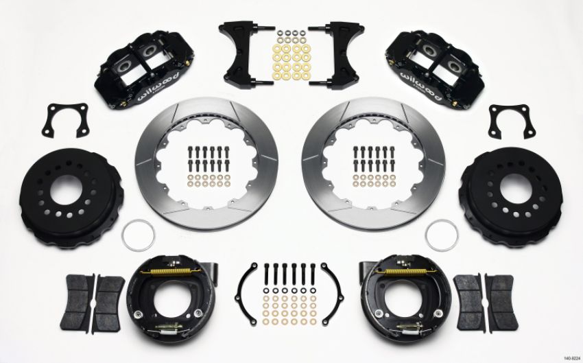 Wilwood 140-9224 Narrow Superlite 4R Rear P-Brk Kit 12.88in 58-64 Olds/Pontiac Ends 2.81in Offset