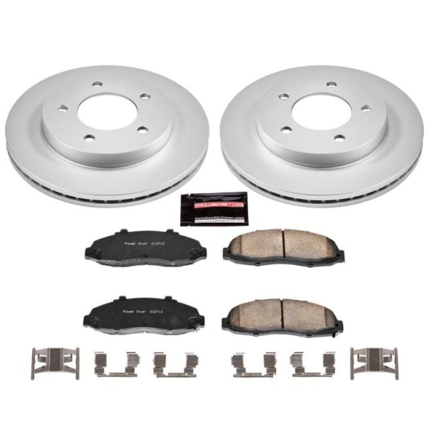 PowerStop CRK1866 Genuine Geomet Coated Rotor and Low-Dust Ceramic Brake Pad Kit