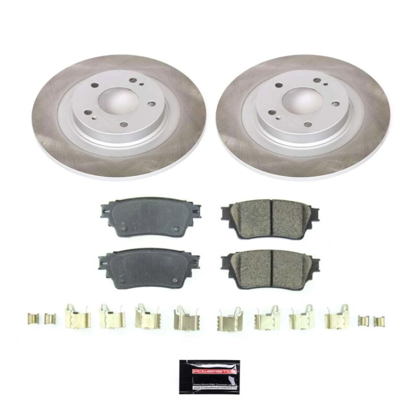 PowerStop SC8381 Semi-Coated Rotor and Low-Dust Ceramic Brake Pad Kit