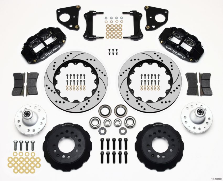 Wilwood 140-10816-D Narrow Superlite 6R Front Hub Kit 14.00in Drilled 62-72 CDP B & E Body-Drum