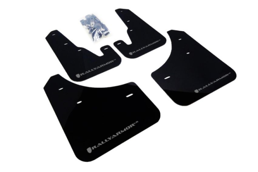 Rally Armor MF9-UR-BLK/SIL Black Mud Flap/Silver Logo