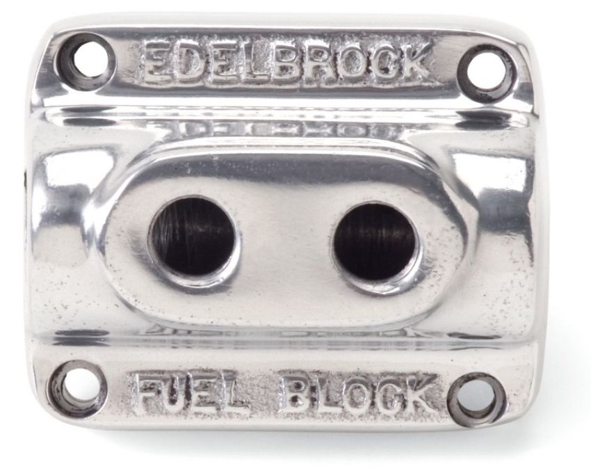 Edelbrock 12801 Polished Fuel Block Dual Carb
