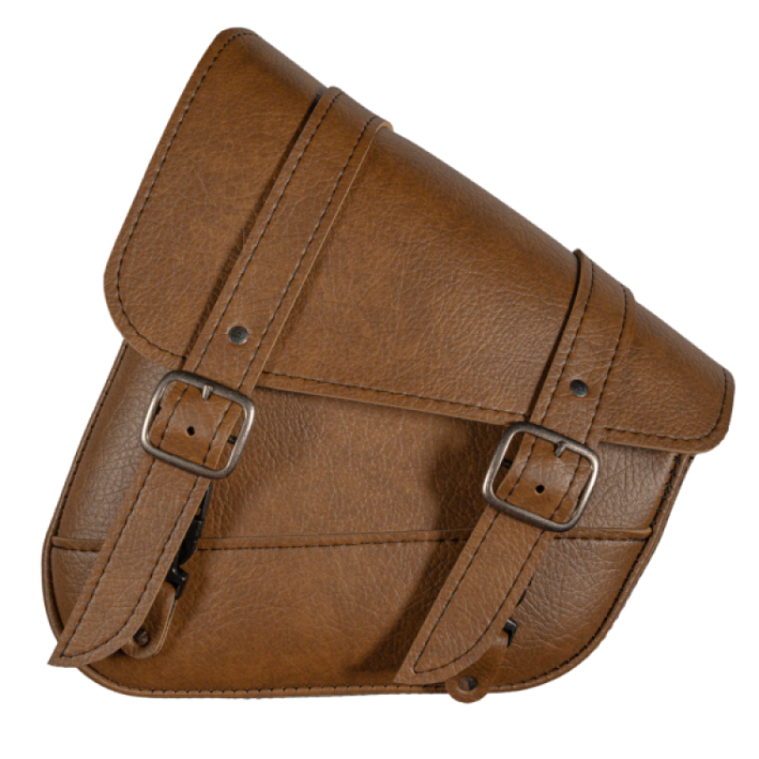 Willie & Max 59774-00 HD Softails, Yamaha Rd Stars, Kaw Vulcan 900, Suz C50 Swingarm Bag - Warm Brown