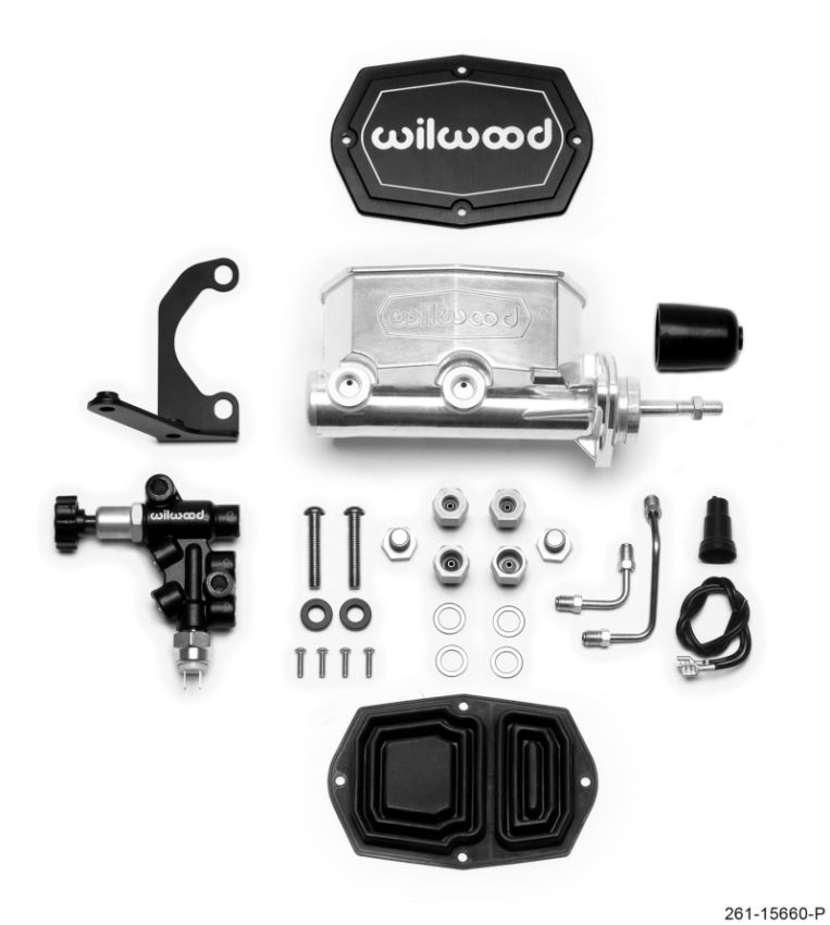 Wilwood 261-15660-P Compact Tandem M/C - 15/16in Bore w/RH Bracket and Valve (Pushrod) - Ball Burnished