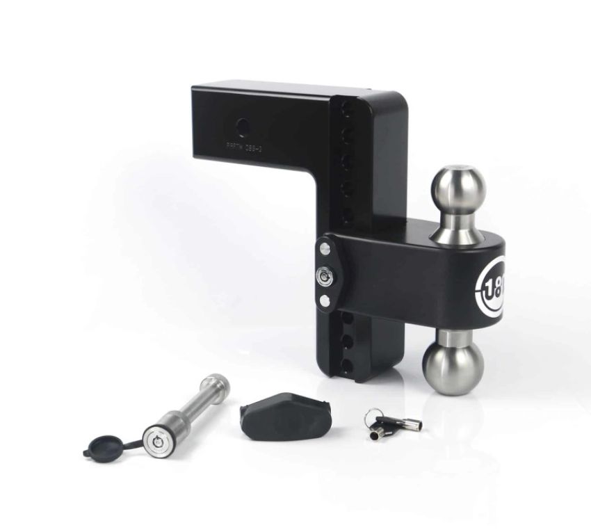 Weigh Safe LTB8-3-KA-CER-BLA 180 Hitch 8in Drop Hitch & 3in Shank (10K/21K GTWR) w/WS05 - Black Cerakote