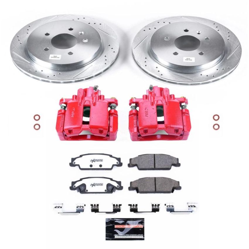 PowerStop KC1425-26 Z26 Street Performance Ceramic Brake Pad, Drilled Slotted Rotor, and Caliper Kit