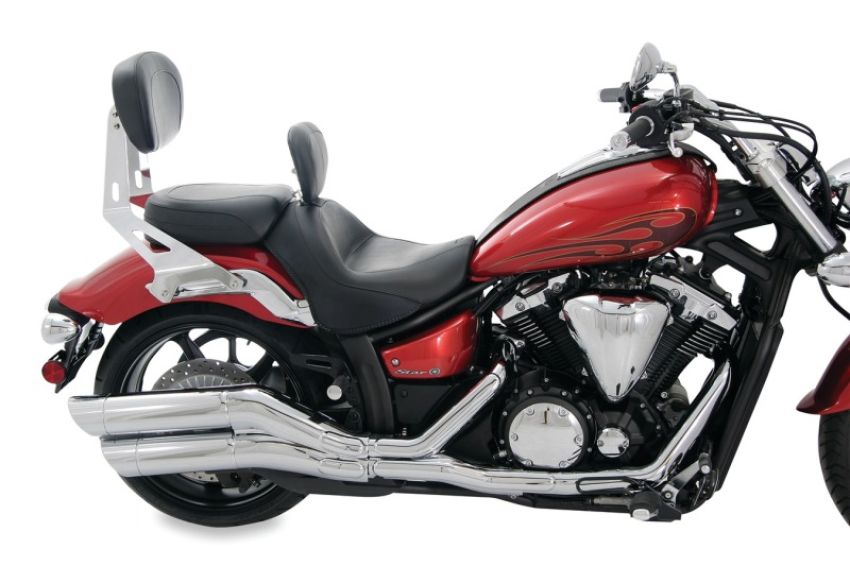 Mustang Motorcycle 76670 Mustang 11-17 Yamaha Sissy Bar Pad w/Studs (12 inch x 9 inch) - Black