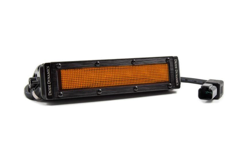 Diode Dynamics DD6040S 6 In LED Light Bar - Amber Flood Stealth (Single)