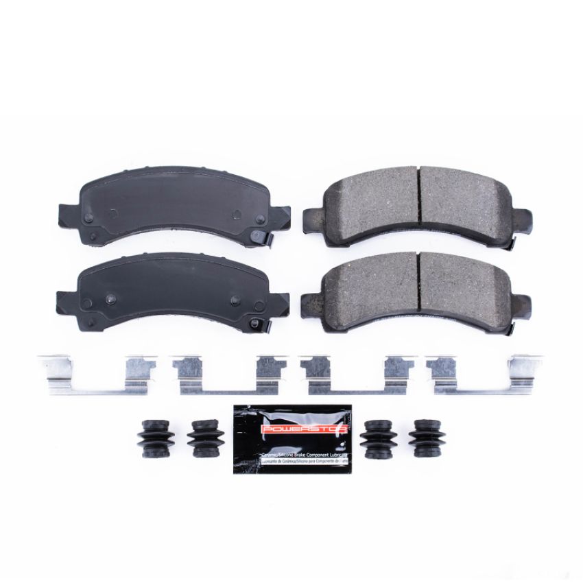 PowerStop Z23-974 PowerStop - Z23 Daily Driver Carbon-Fiber Ceramic Brake Pads with Hardware Kit