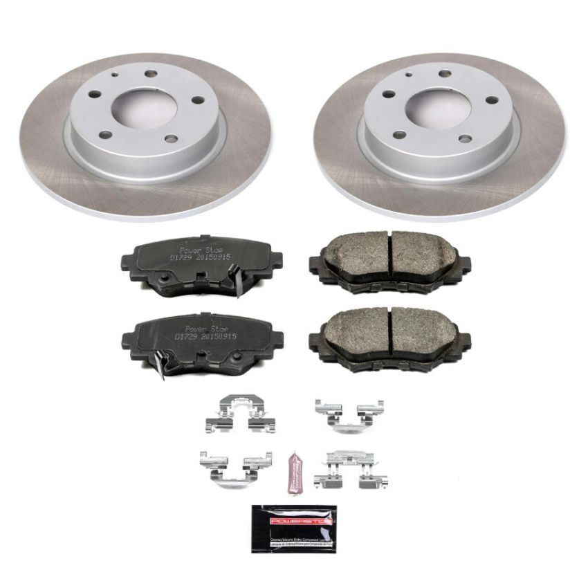 PowerStop SC6963 Semi-Coated Rotor and Low-Dust Ceramic Brake Pad Kit