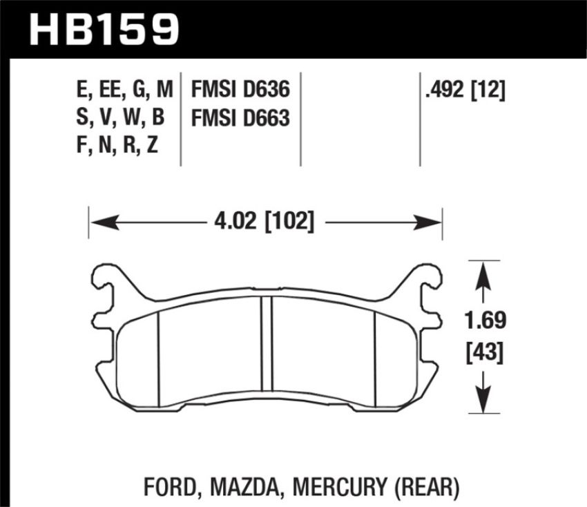 Hawk Performance HB159D.492 ER-1 Disc Brake Pad