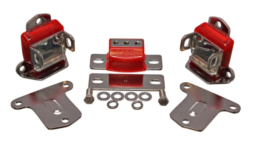 Energy Suspension 3.1133R 67-72 Chevrolet Camaro Red Motor and Transmission Mounts; Chrome Finish