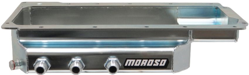 Moroso 21156 GM LS (w/Three Right Side Pick Ups) Fabricated Dry Sump 4in Steel Oil Pan