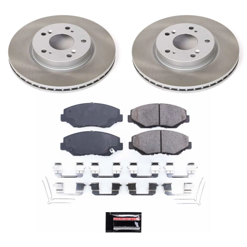 PowerStop SC6490 Semi-Coated Rotor and Low-Dust Ceramic Brake Pad Kit