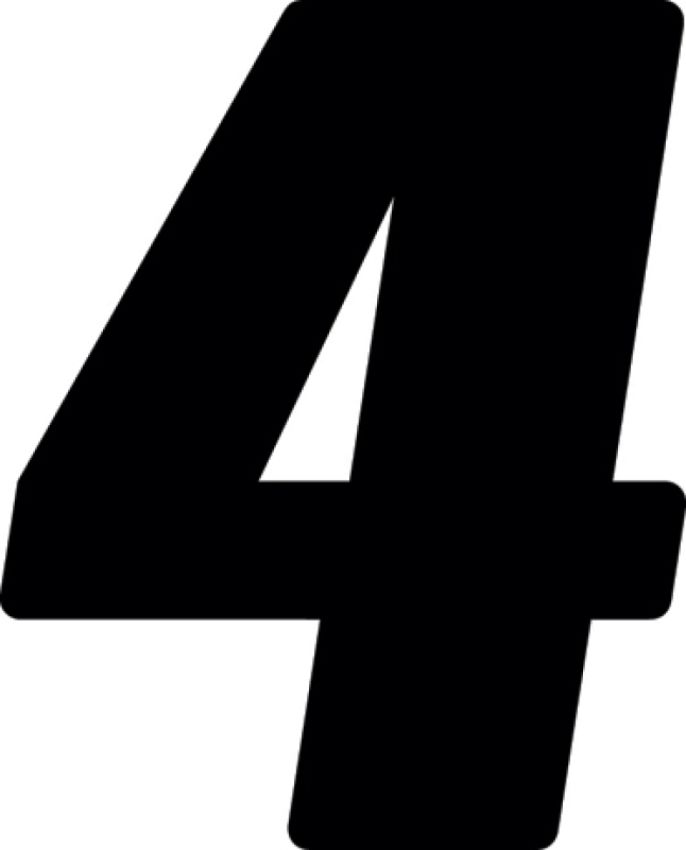 Hardline DD43B-4 Dirt Digits 3pk 4 in. - High Gloss Number 4 - Black