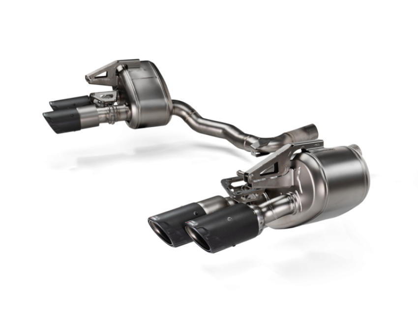 Akrapovic S-PO/T/5H 2024+ Porsche Panamera Slip-On Line (Titanium) w/ Carbon Tips: Requires V6 or V8 fit kit