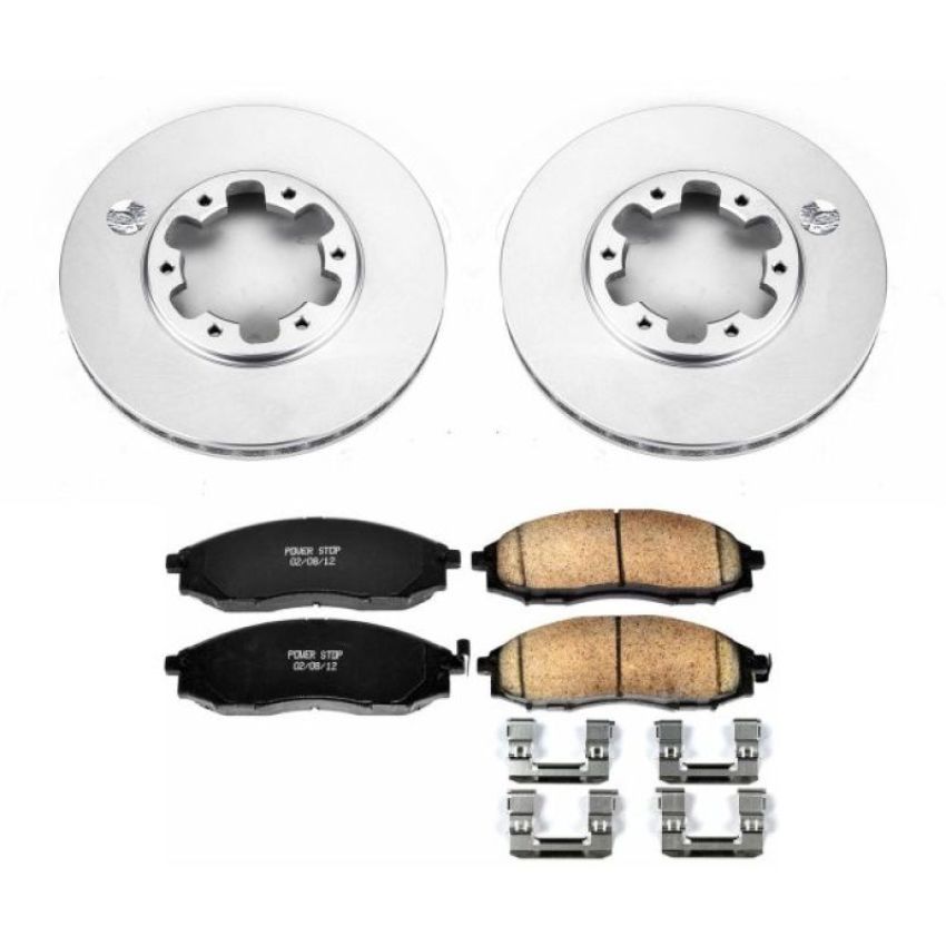 PowerStop CRK1176 Genuine Geomet Coated Rotor and Low-Dust Ceramic Brake Pad Kit